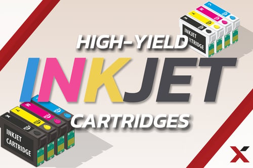 High-field & High-Capacity Ink & Toner Cartridges [shown: ink cartridges, toner cartridges, text headline]