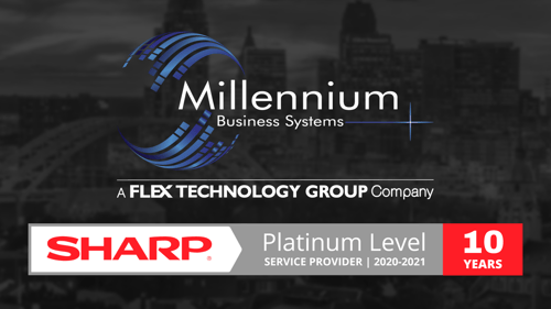 Millennium Business Systems Recognized with Sharp AAA Platinum Level Service Provider Award 2020-2021