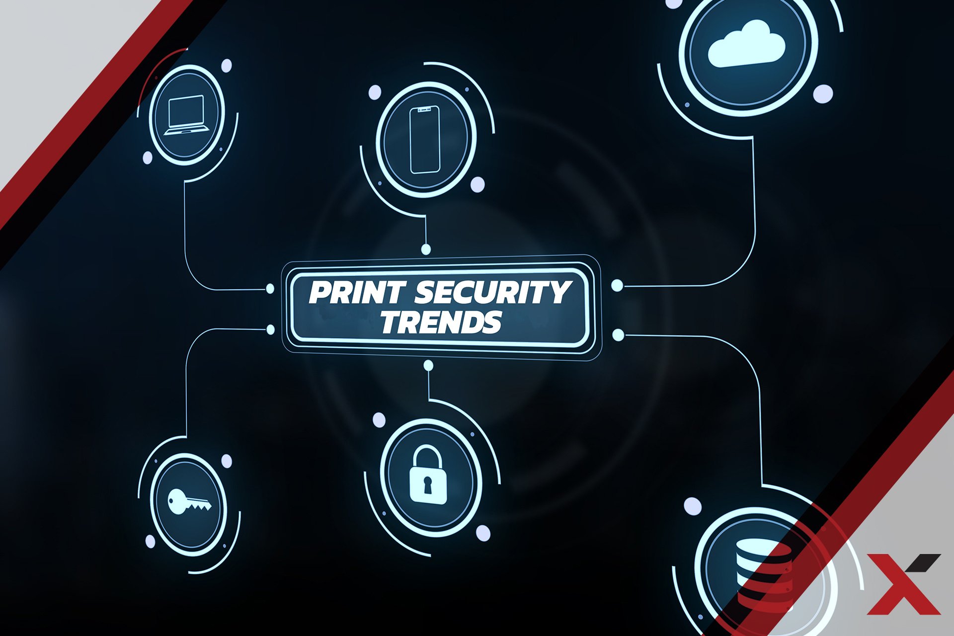 Print Security Trends For 2025 And Beyond [graphic treatment of the headline]